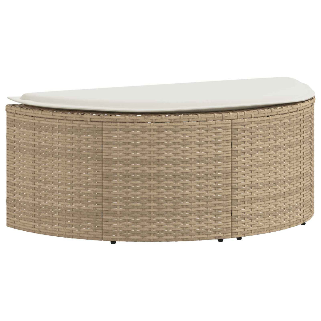 Garten-Sofa mit Kissen 8 pcs Beige und Cremeweiß Poly-Rattan