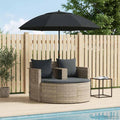 Garten-Sofa 8 pcs Hellgrau und Dunkelgrau Poly-Rattan