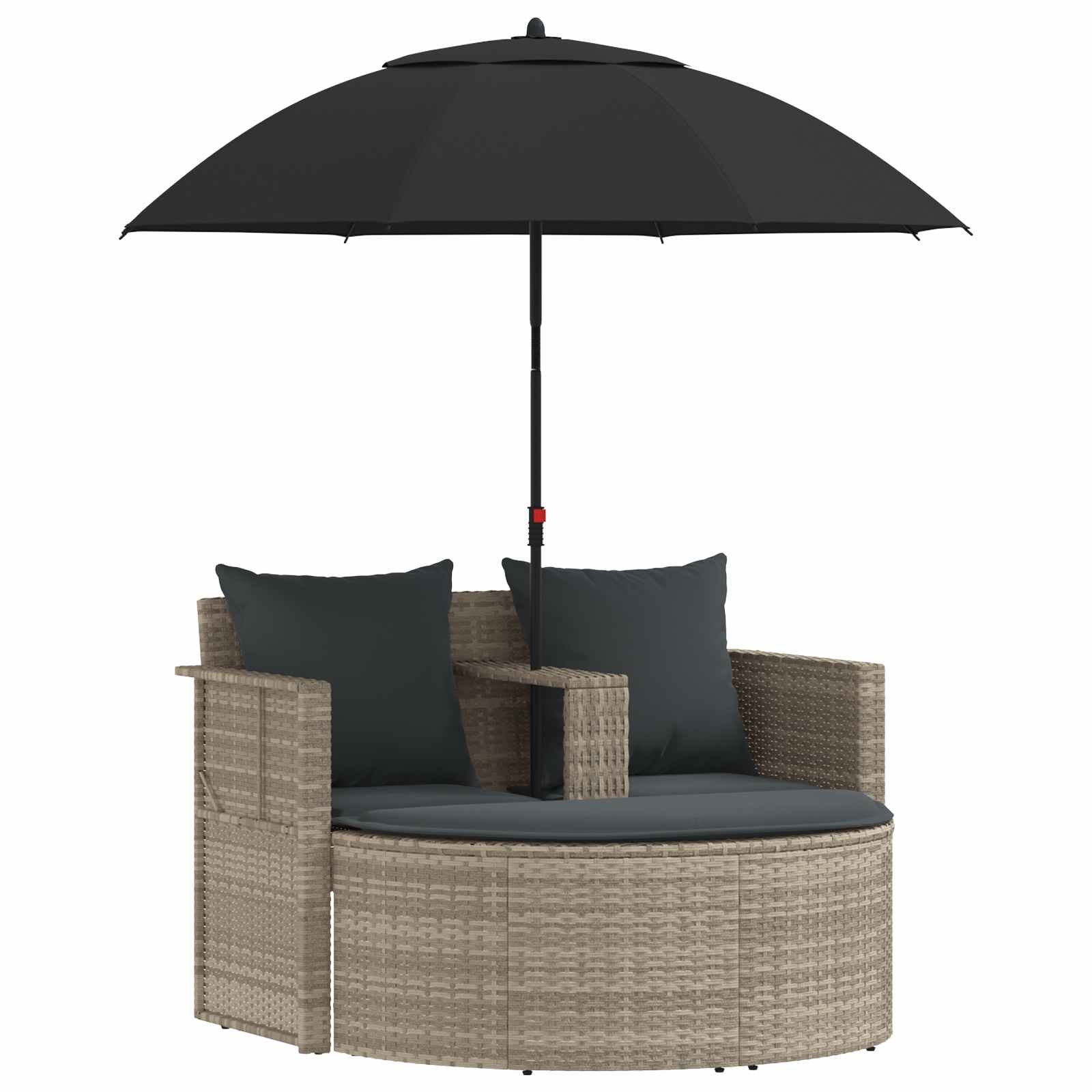 Garten-Sofa 8 pcs Hellgrau und Dunkelgrau Poly-Rattan