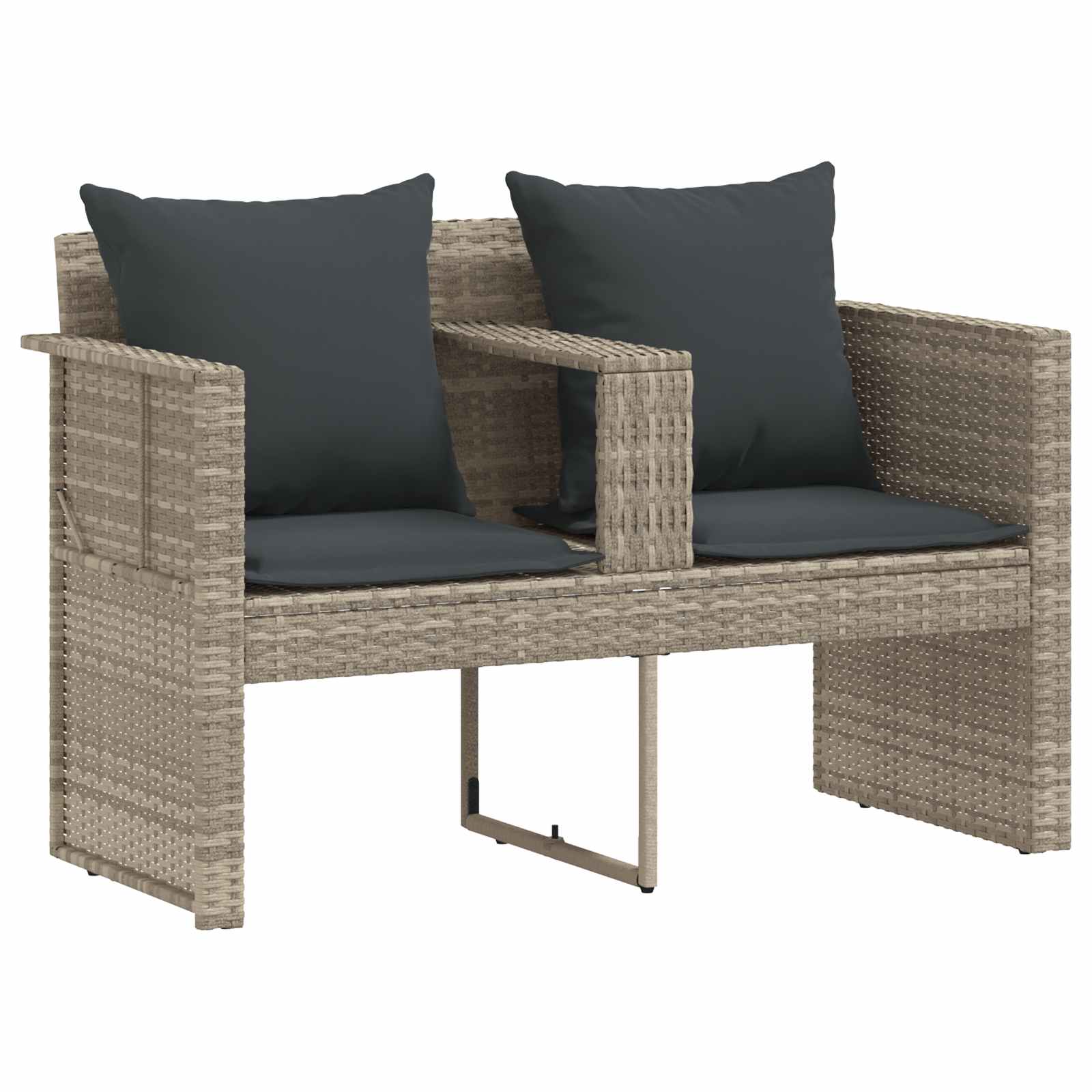 Garten-Sofa 8 pcs Hellgrau und Dunkelgrau Poly-Rattan