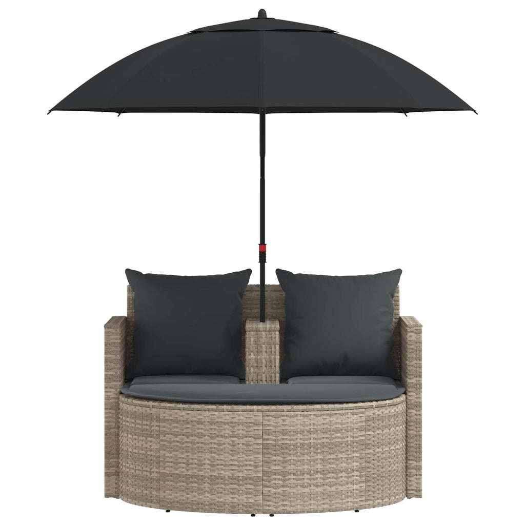 Garten-Sofa 8 pcs Hellgrau und Dunkelgrau Poly-Rattan