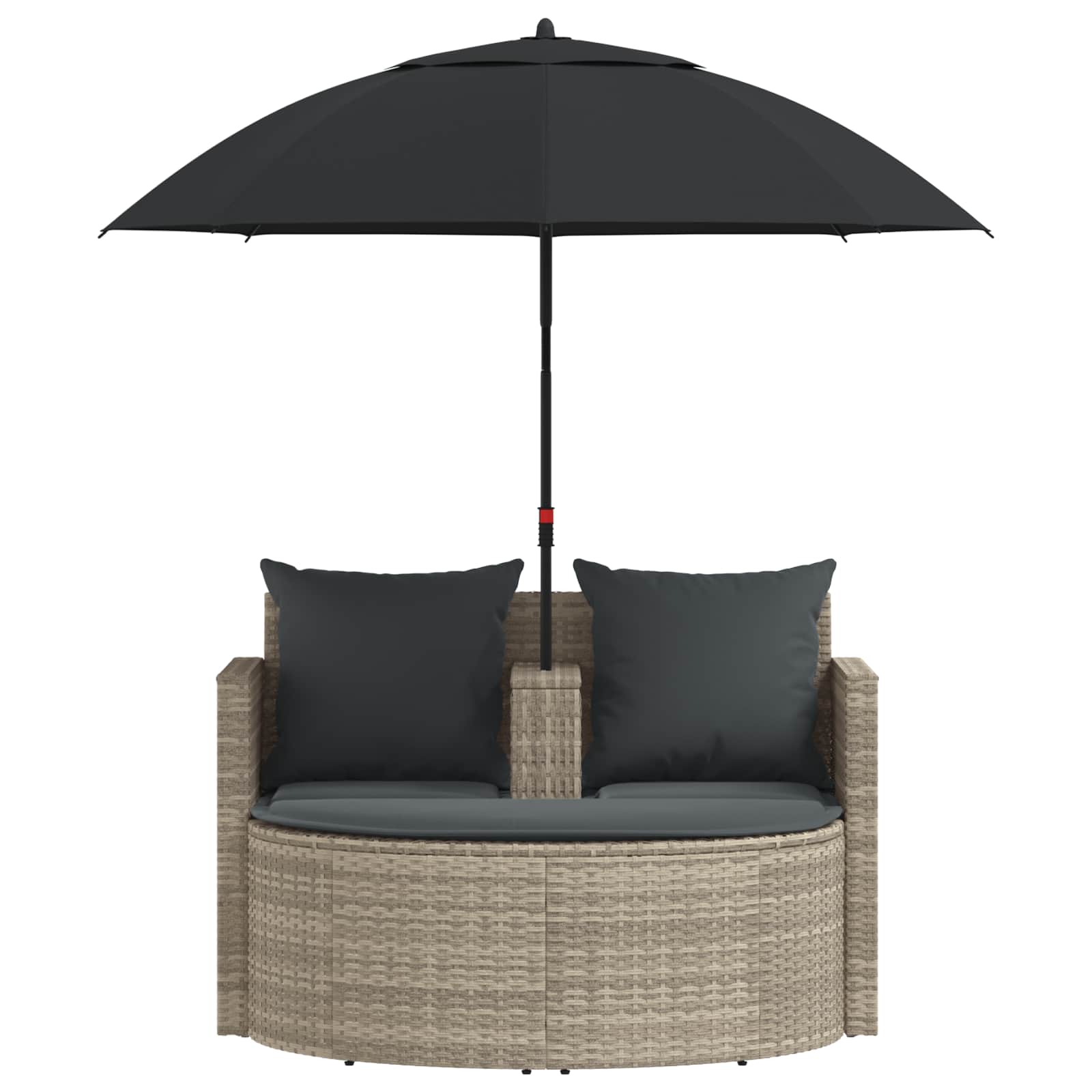 Garten-Sofa 8 pcs Hellgrau und Dunkelgrau Poly-Rattan