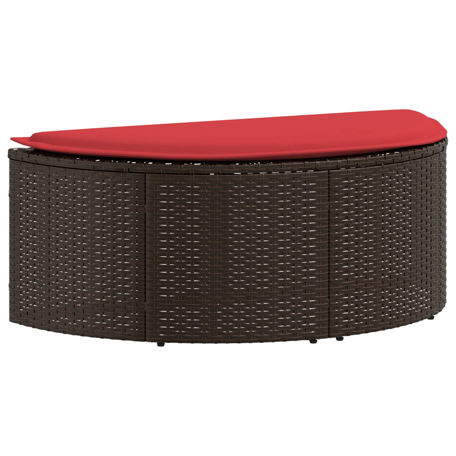Garten-Sofa Braun und Rot 168 x 168 x 180 cm Polyrattan