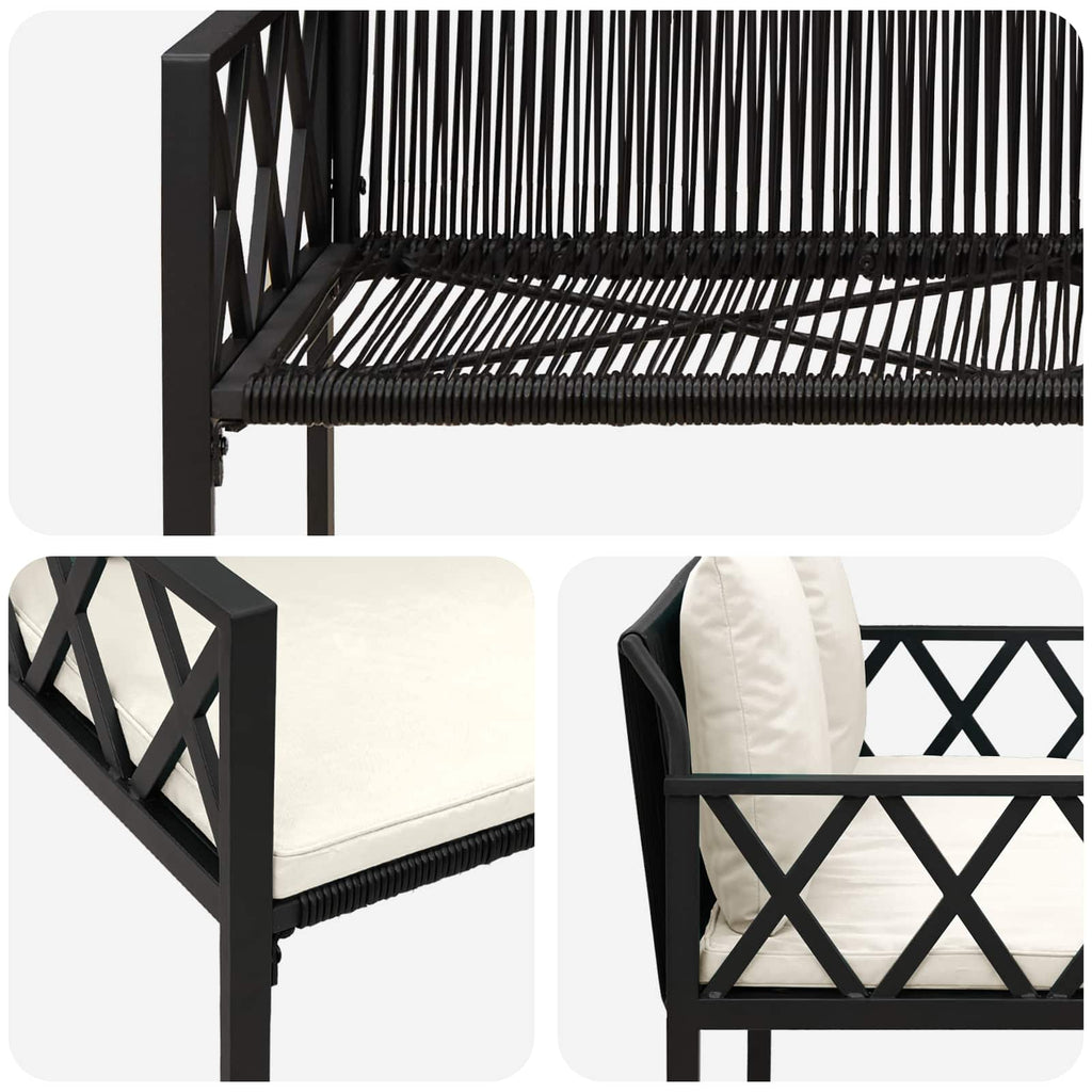Bänke für Outdoor 2 -Seater 116 x 56 x 75 cm Poly-Rattan