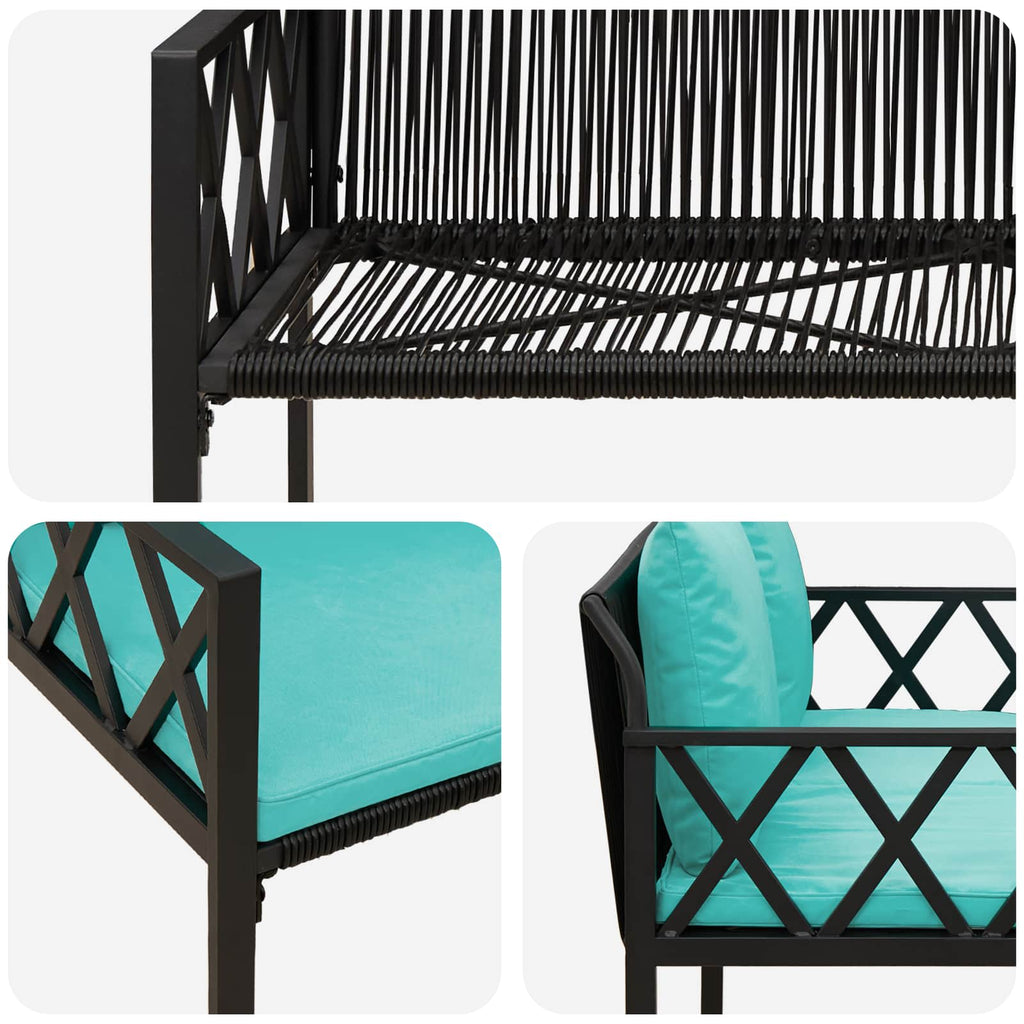 Bänke für Outdoor 2 -Seater 116 x 56 x 75 cm Poly-Rattan