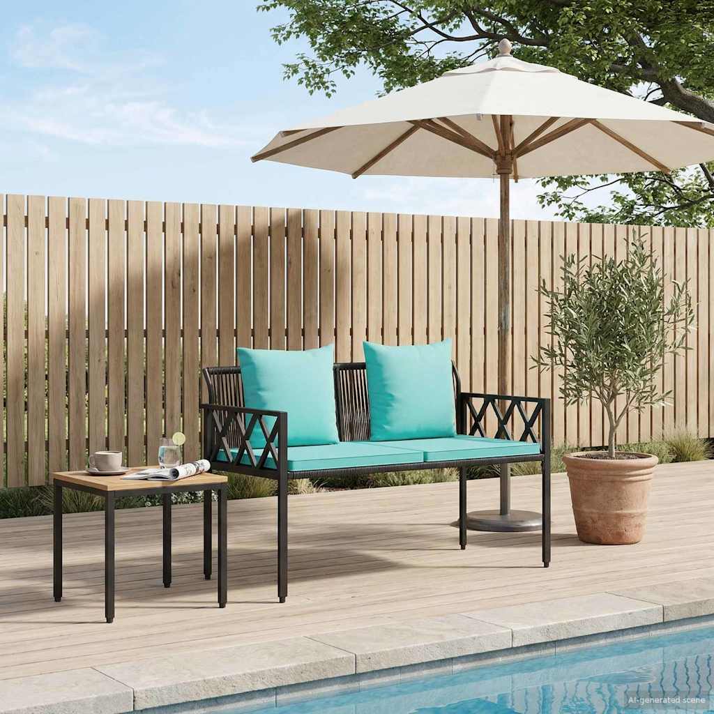 Bänke für Outdoor 2 -Seater 116 x 56 x 75 cm Poly-Rattan