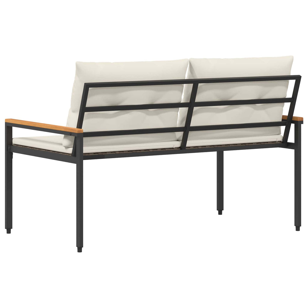 Bank Outdoor 2 -Seater 116 x 67,5 x 72 cm Poly-Rattan Cremeweiß
