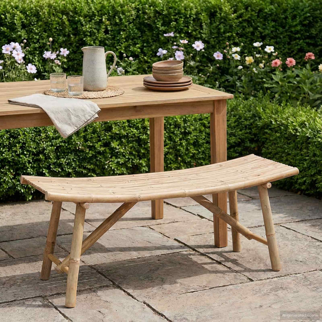 Gartenbank Natur 110 x 45 x 50 cm Bambus