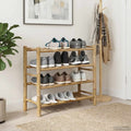 Schuhregal mit Regal mit Speicher Natur 68 x 28 x 63 cm Bambus