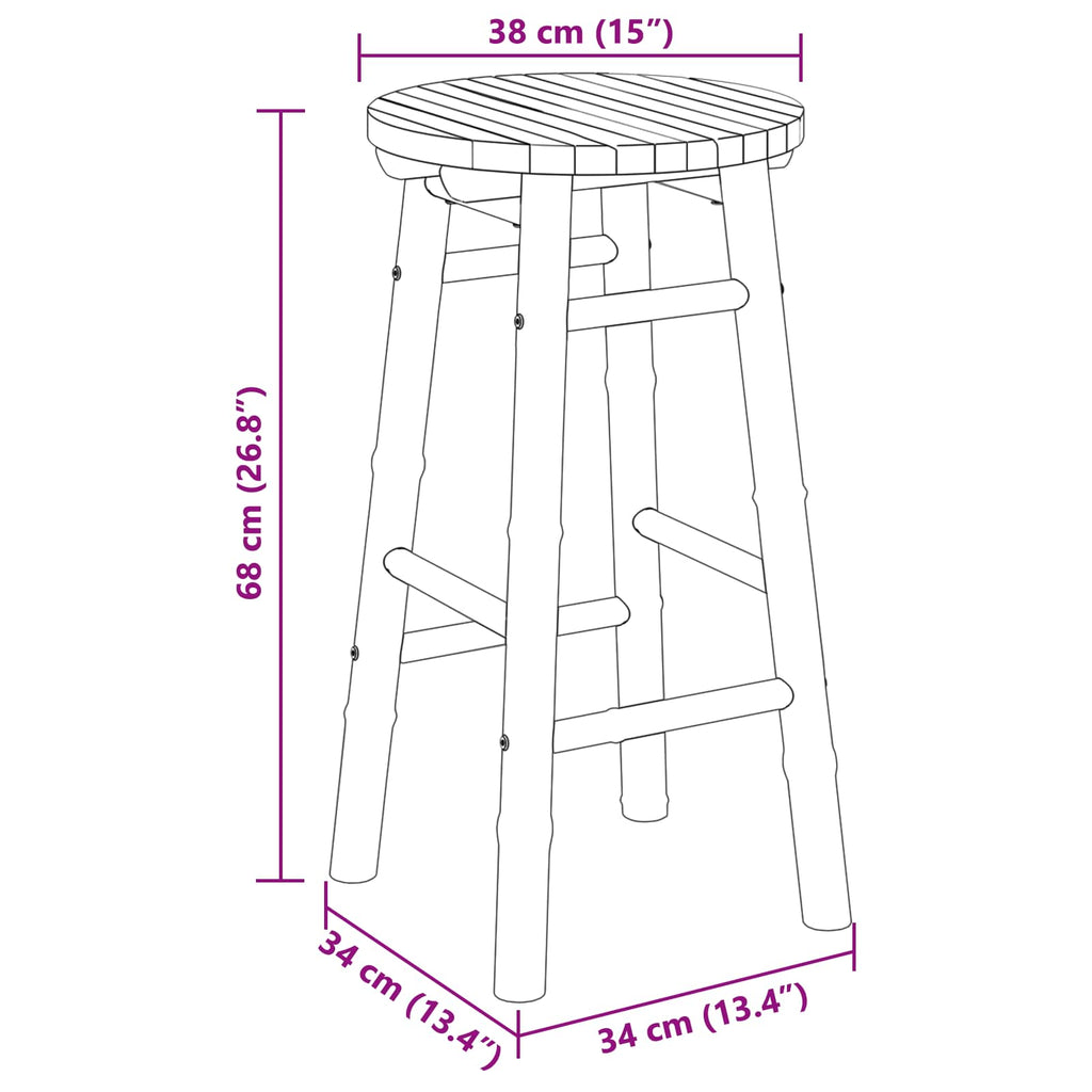 Gartenhocker Natur Ø 38 x 68 cm Bambus