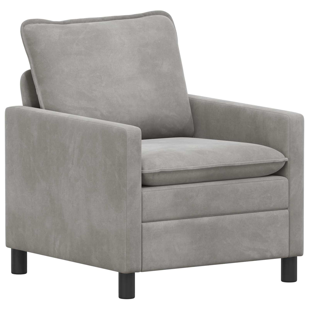 Sofa Set 2 pcs Hellgrau Samt