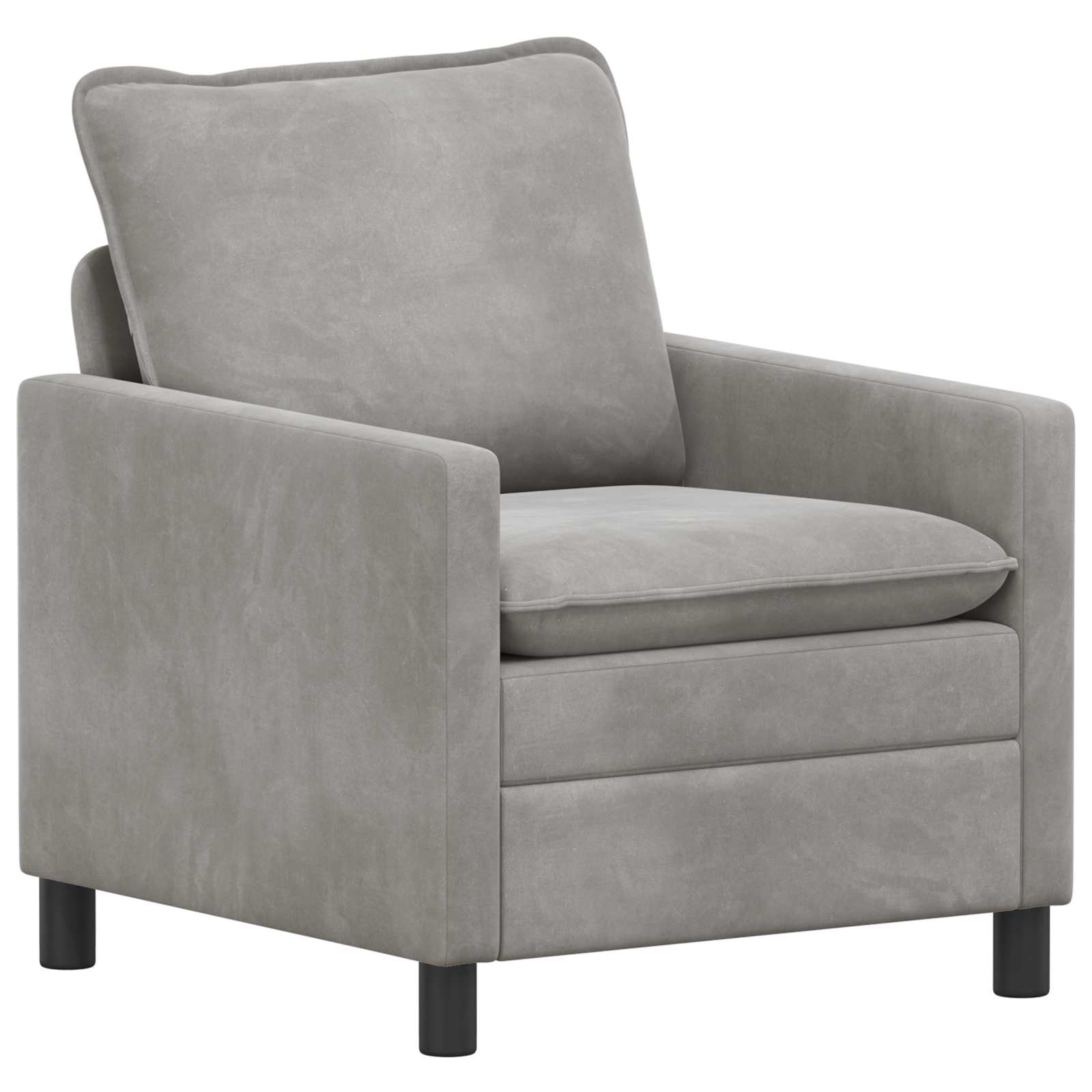 Sofa Set 2 pcs Hellgrau Samt