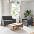 Sofa Set 2 pcs Dunkelgrau Samt