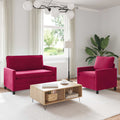 Sofa Set 2 pcs Weinrot Samt