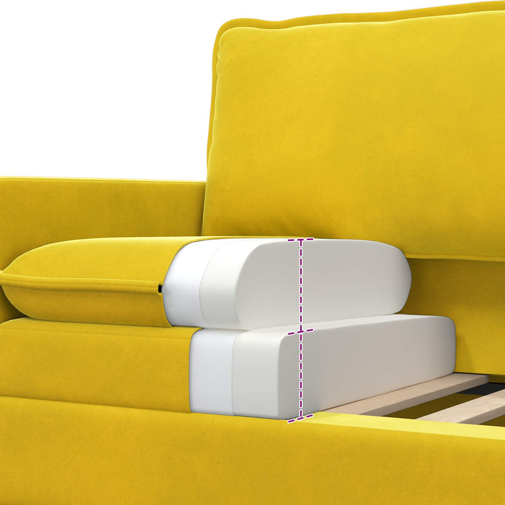 Sofa Set 2 pcs Gelb Samt
