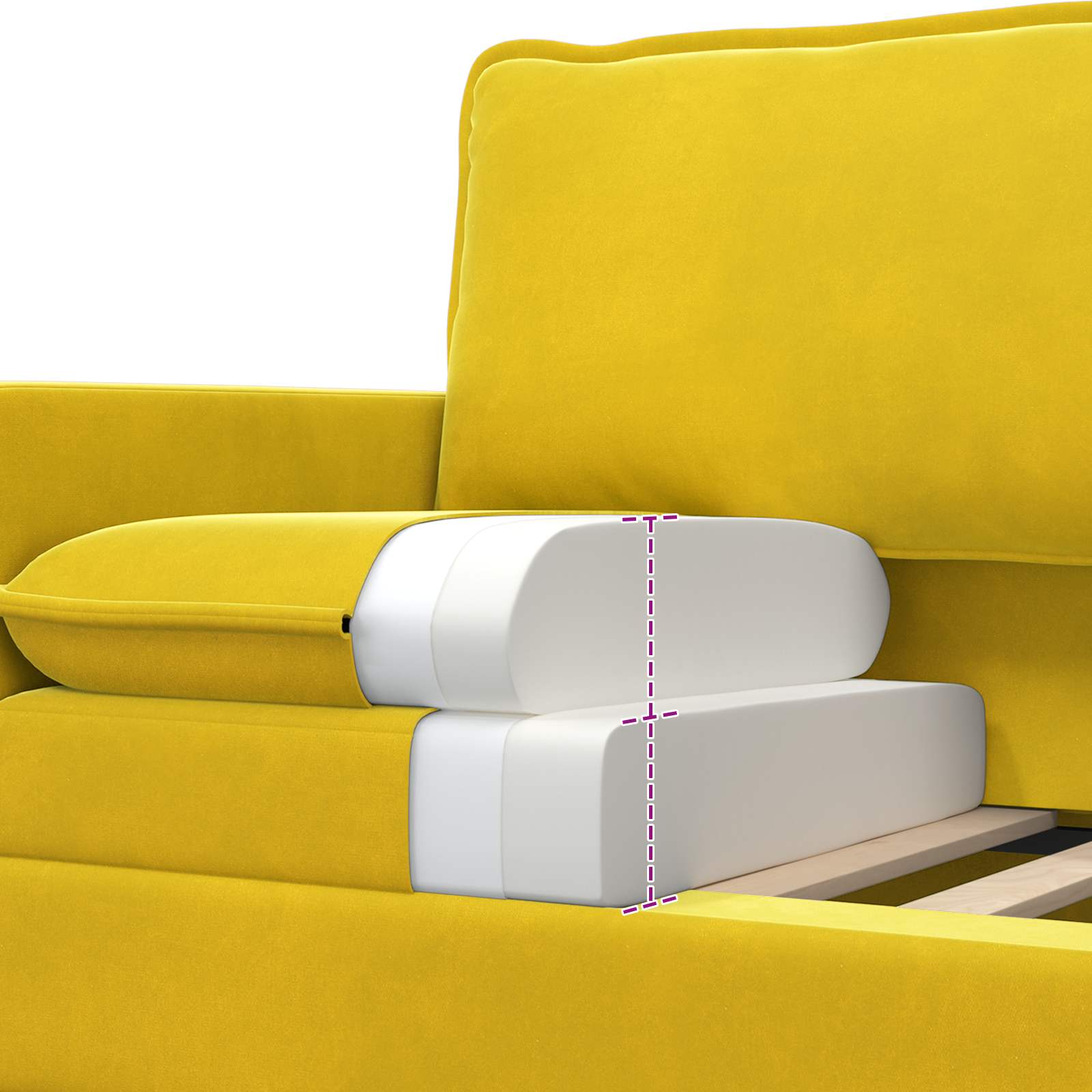 Sofa Set 2 pcs Gelb Samt