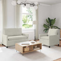 Sofa Set 2 pcs Creme Samt