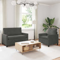Sofa Set 2 pcs Dunkelgrau Stoff