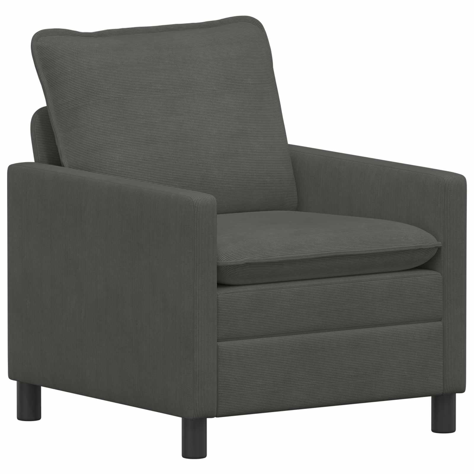 Sofa Set 2 pcs Dunkelgrau Stoff