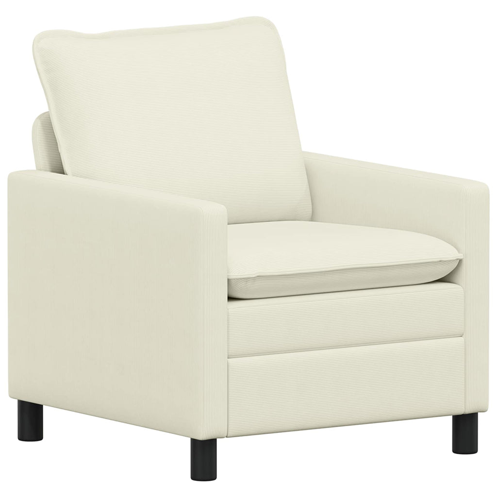 Sofa Set 2 pcs Creme Stoff