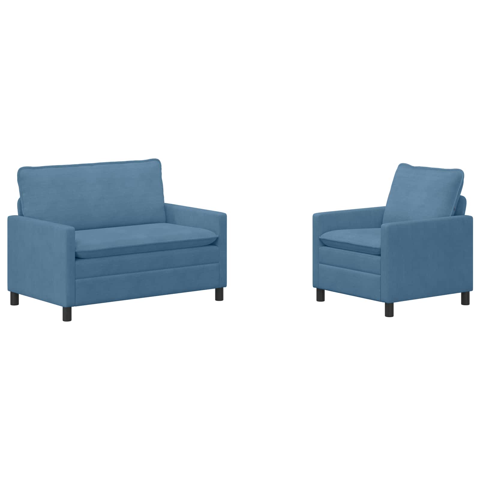 Sofa Set 2 pcs Blau Stoff