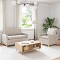 Sofa Set 2 pcs Creme Polyester