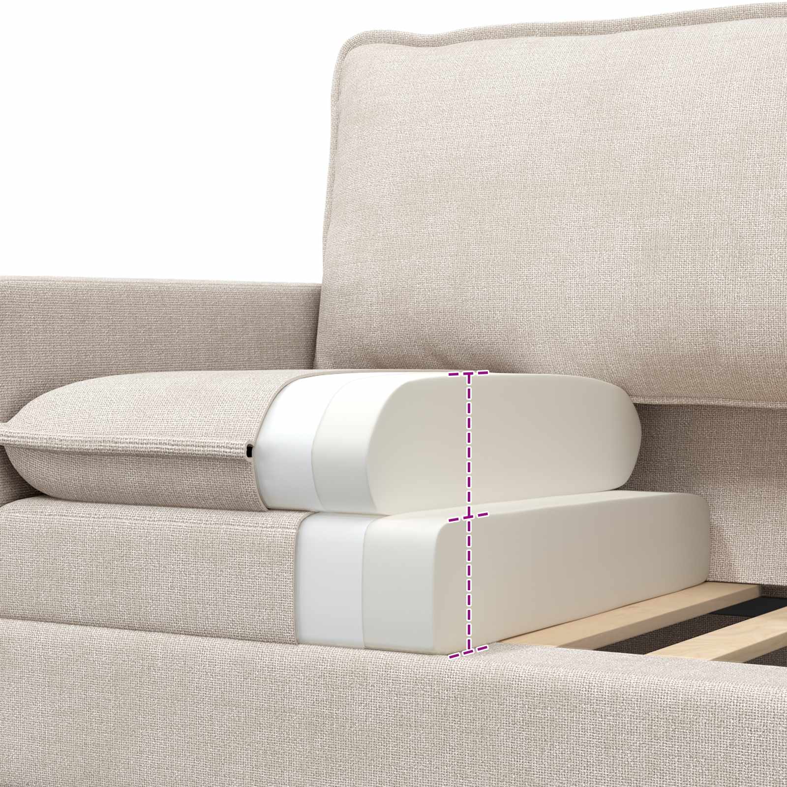 Sofa Set 2 pcs Creme Polyester