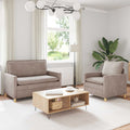 Sofa Set 2 pcs Beige Polyester