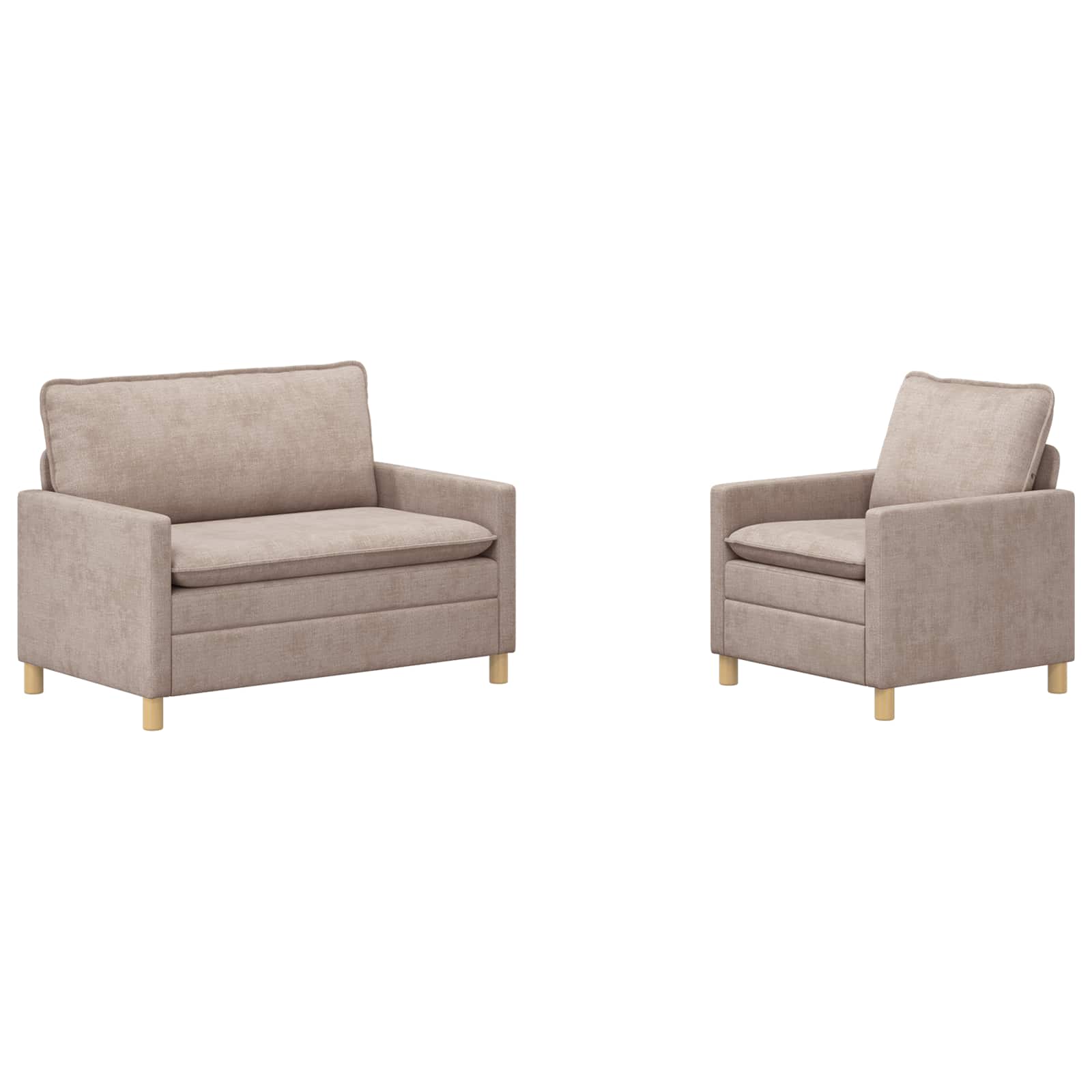 Sofa Set 2 pcs Beige Polyester
