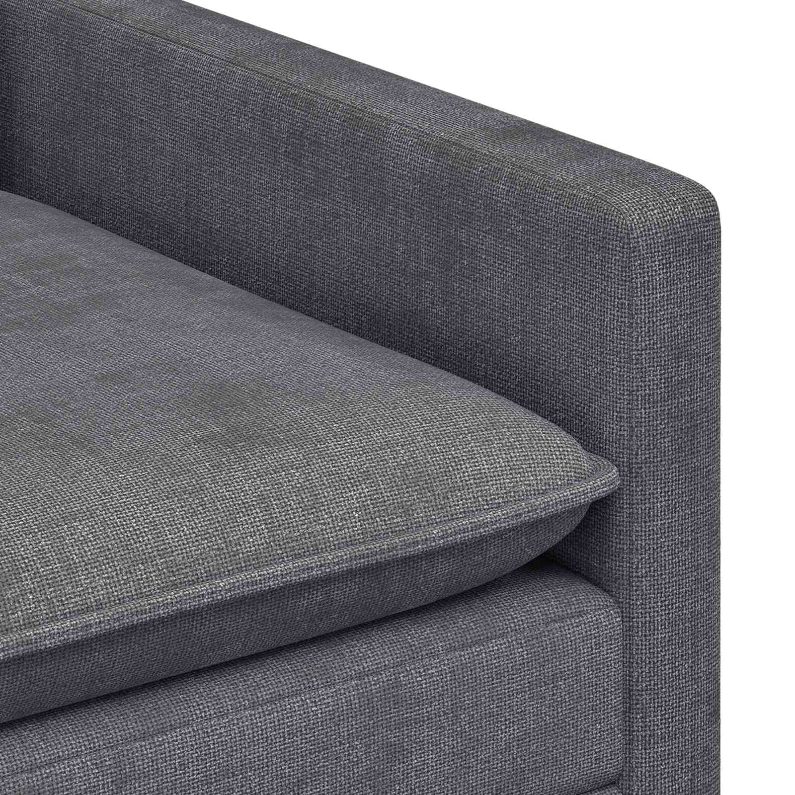 Sofa Set 2 pcs Dunkelgrau Polyester