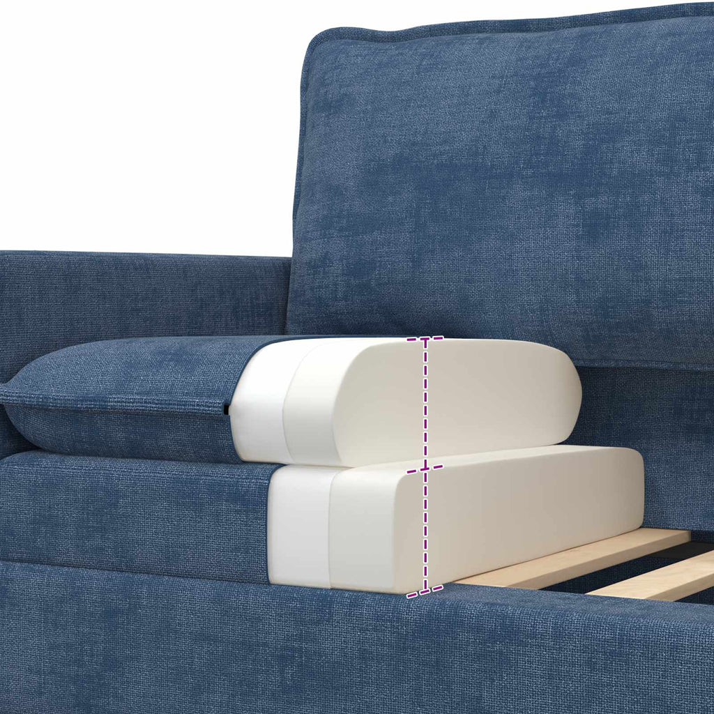 Sofa Set 2 pcs Blau Polyester
