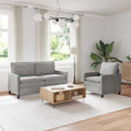 Sofa Set 2 pcs Hellgrau Samt