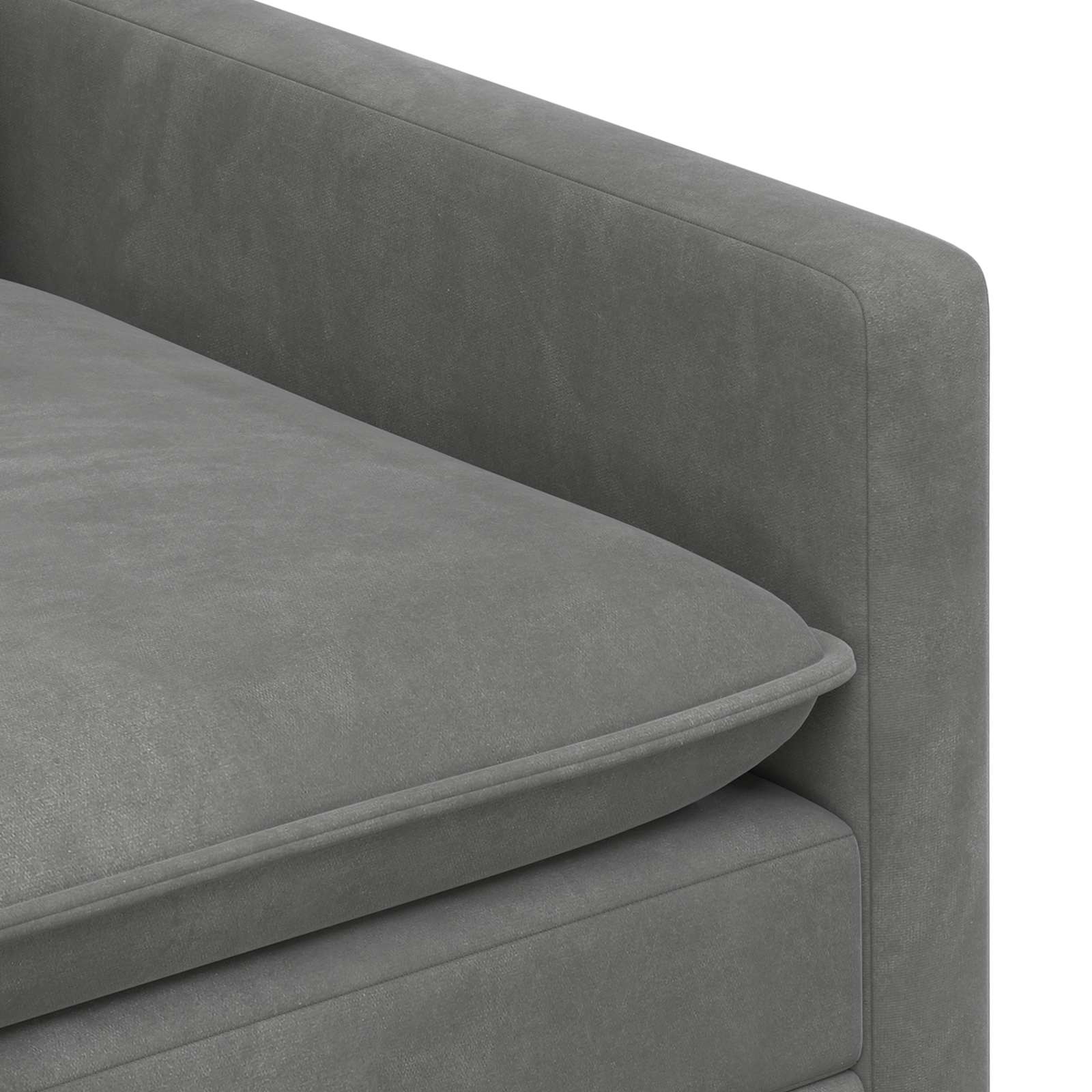 Sofa Set 2 pcs Dunkelgrau Samt