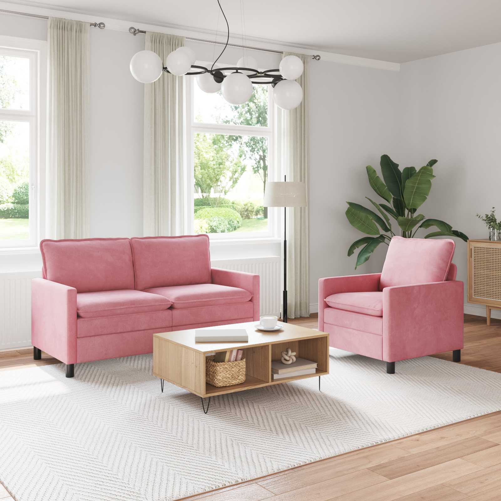Sofa Set 2 pcs Rosa Samt