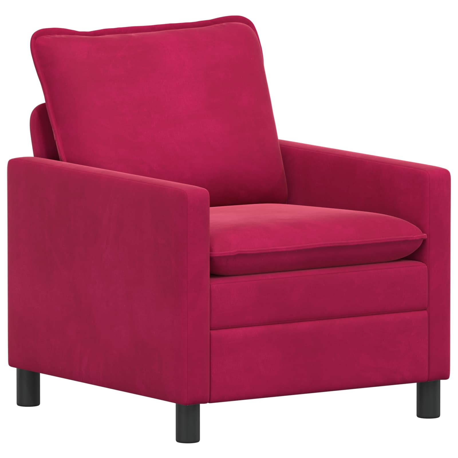 Sofa Set 2 pcs Weinrot Samt