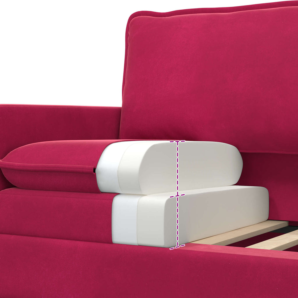 Sofa Set 2 pcs Weinrot Samt