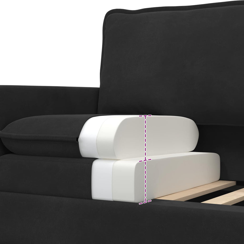 Sofa Set 2 pcs Schwarz Samt