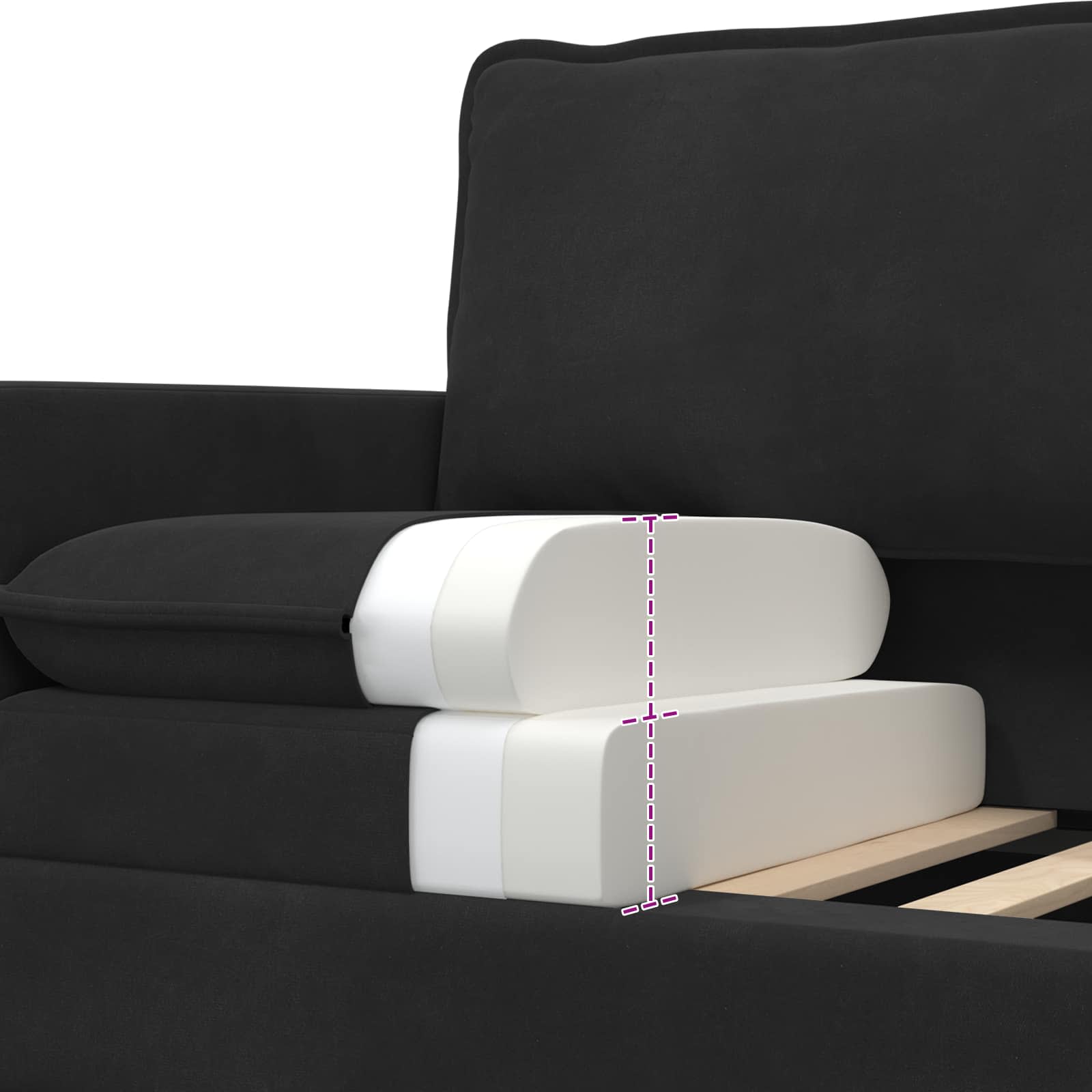 Sofa Set 2 pcs Schwarz Samt