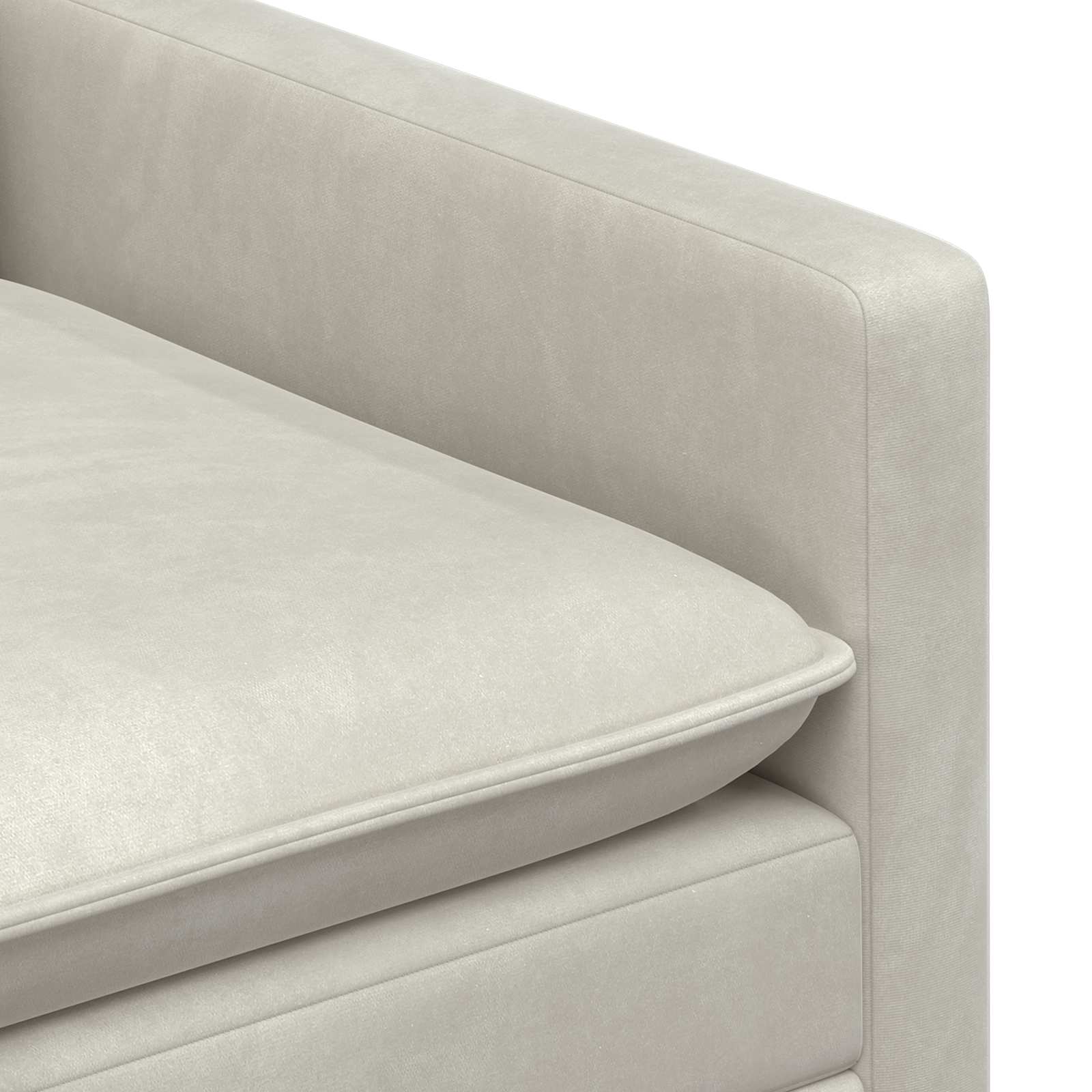 Sofa Set 2 pcs Creme Samt