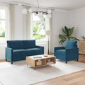 Sofa Set 2 pcs Blau Samt
