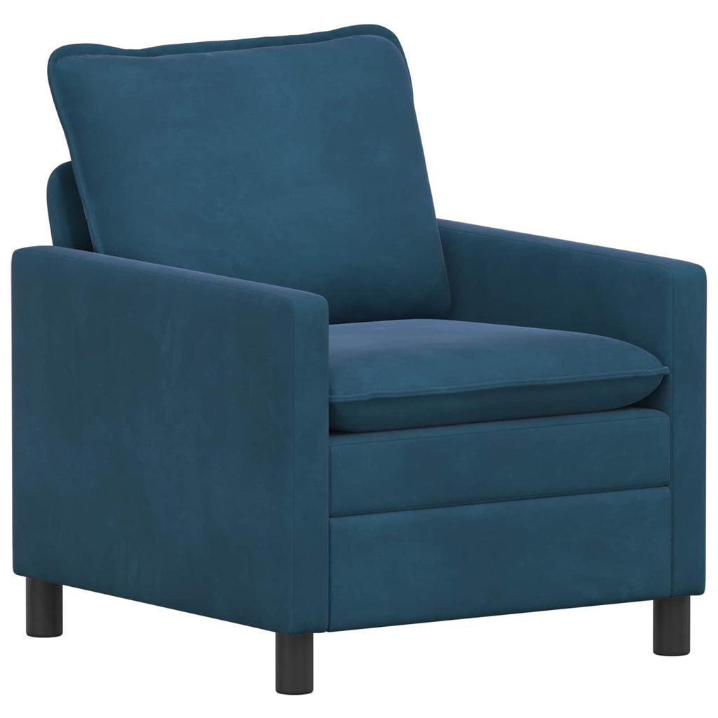Sofa Set 2 pcs Blau Samt