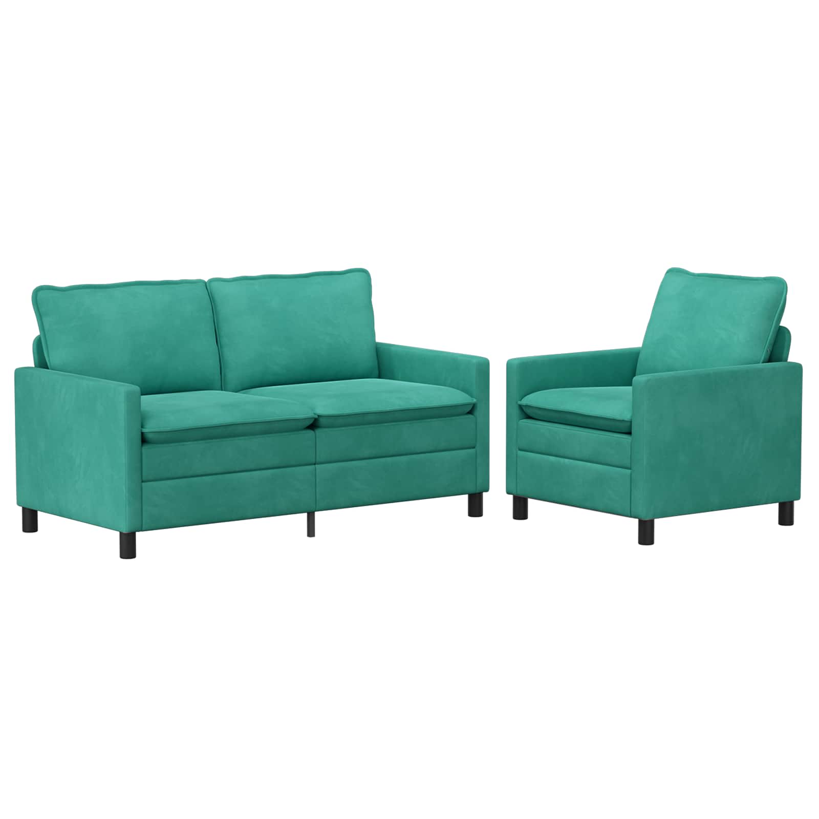 Sofa Set 2 pcs Türkis Samt