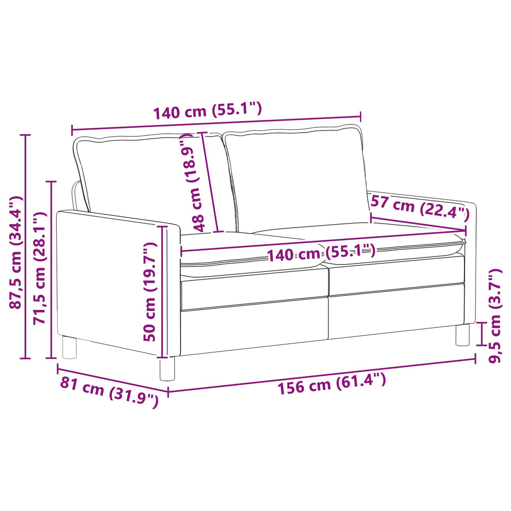 Sofa Set 2 pcs Türkis Samt