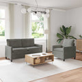 Sofa Set 2 pcs Hellgrau Stoff