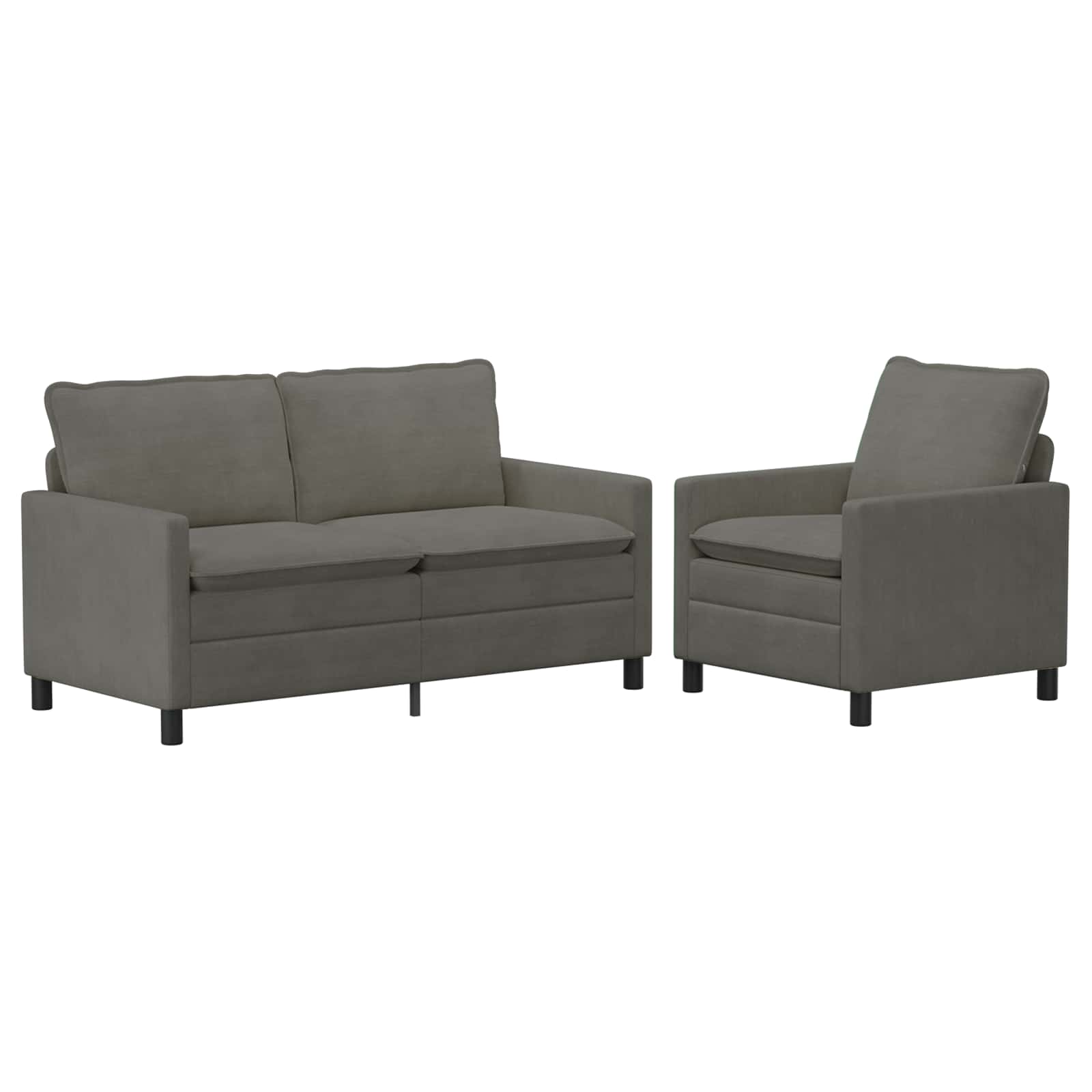 Sofa Set 2 pcs Hellgrau Stoff