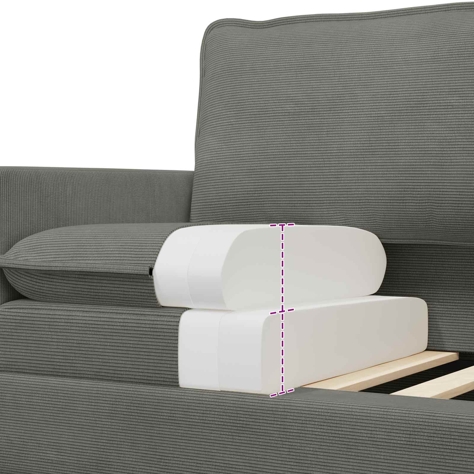 Sofa Set 2 pcs Hellgrau Stoff