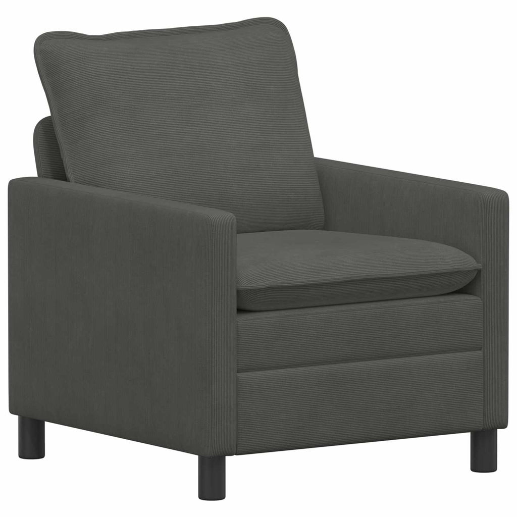 Sofa Set 2 pcs Dunkelgrau Stoff