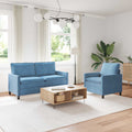 Sofa Set 2 pcs Blau Stoff