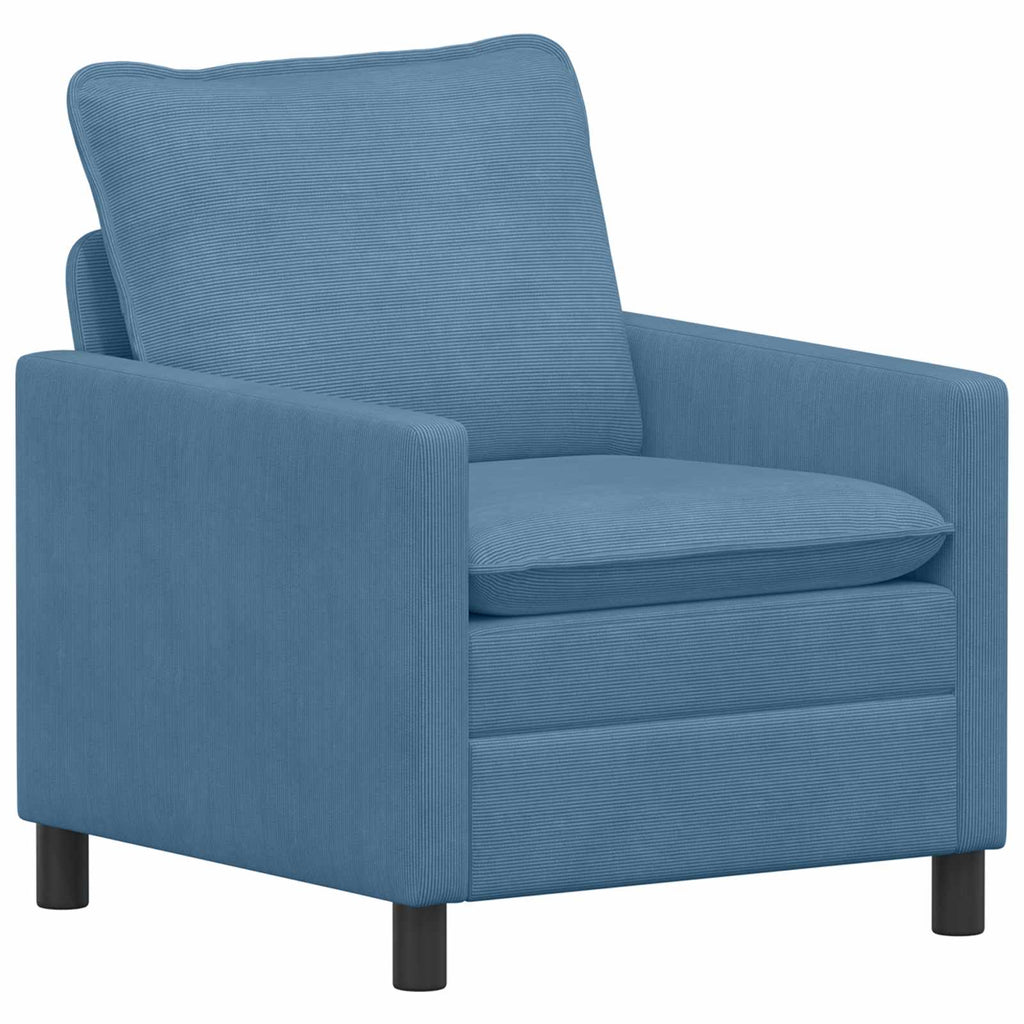 Sofa Set 2 pcs Blau Stoff