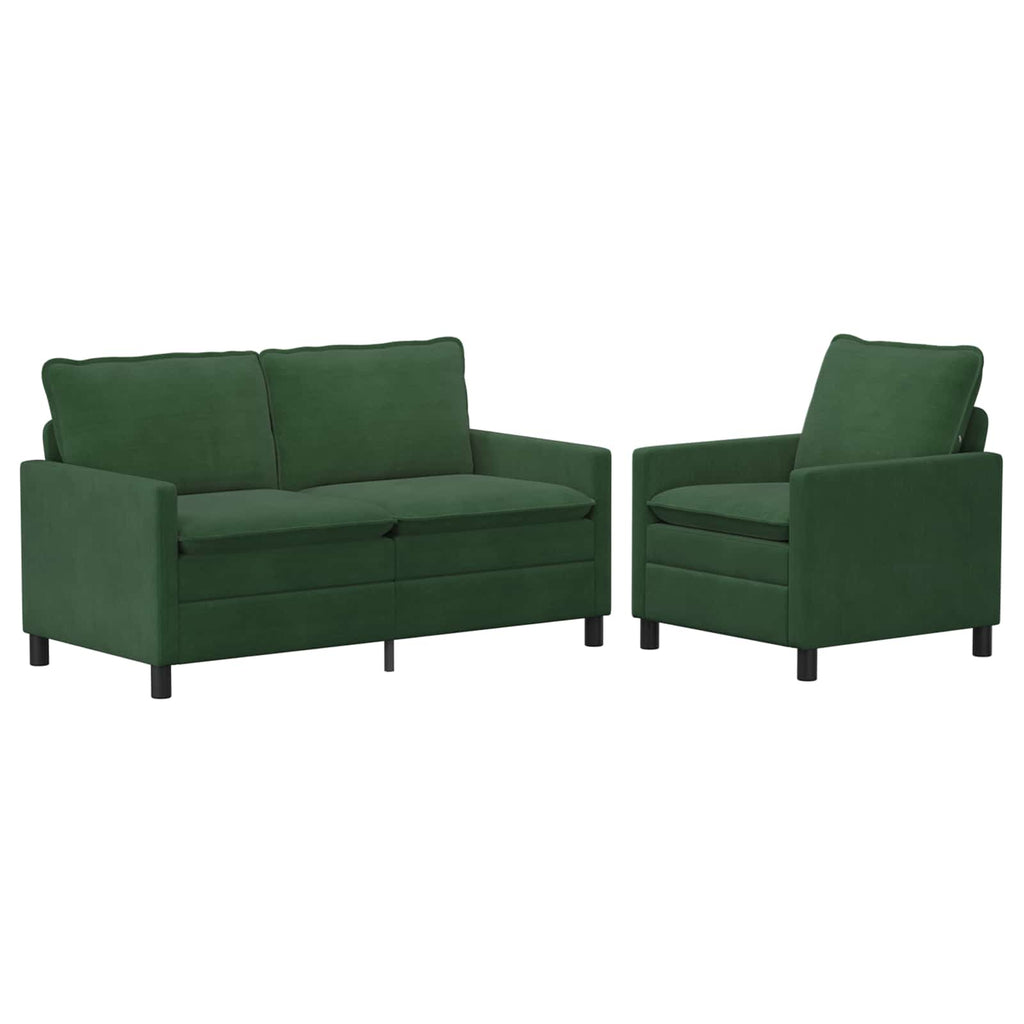 Sofa Set 2 pcs Dschungelgrün Stoff